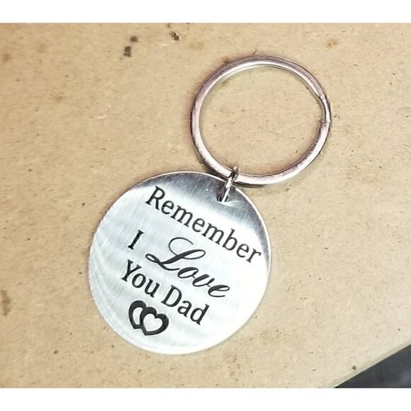 Stainless Steel Gift " Remember I love you,  Dad " Father Keychain BRAND NEW - Picture 7 of 10